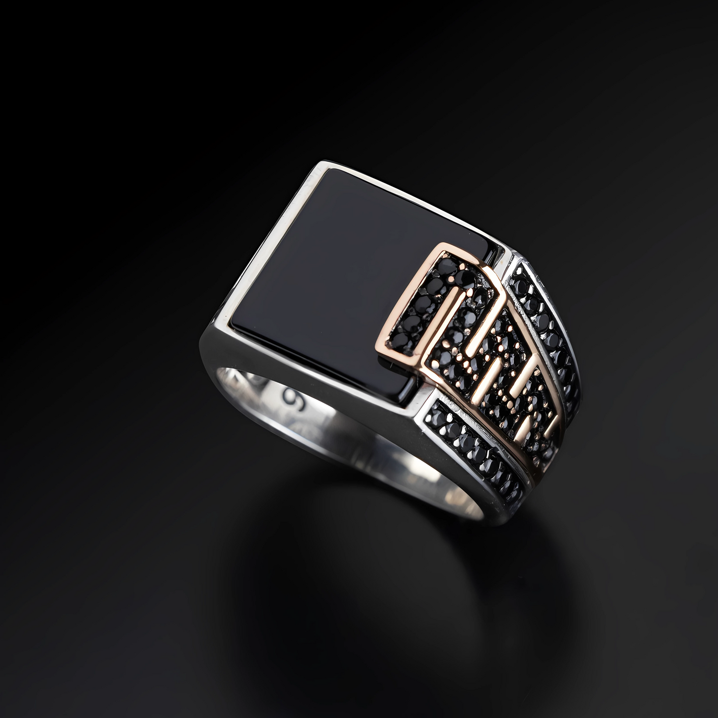 BLACK ZIRCON PREMIUM RING -SILVER 925