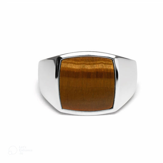 TIGER EYE SIGNAT RING - SILVER 925