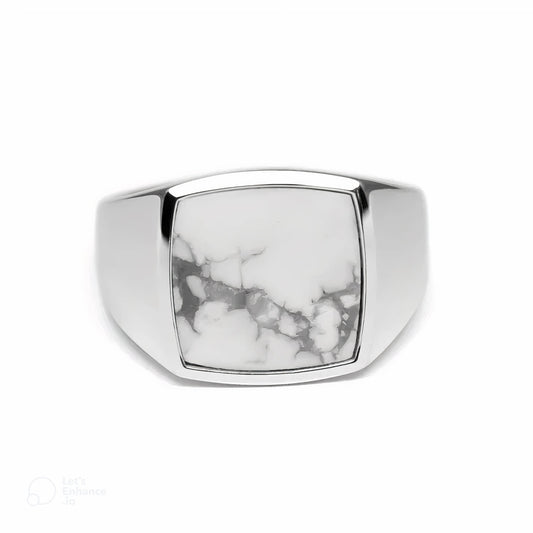 MAGNESITE STONE RING - SILVER 925