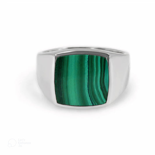 SIGNAT RING MALACHITE STONE GREEN - SILVER 925