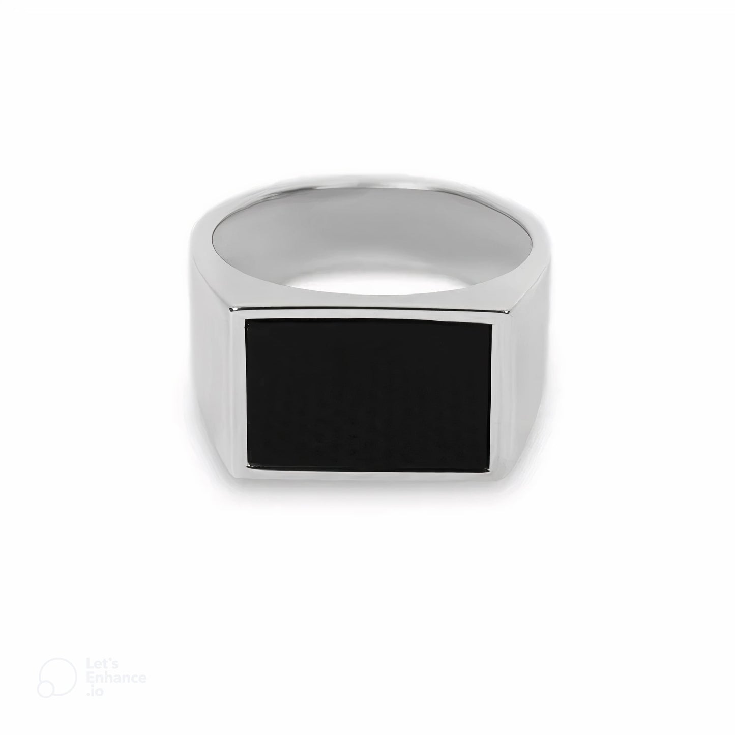 BOLD BLACK SIGNET RING - SILVER 925