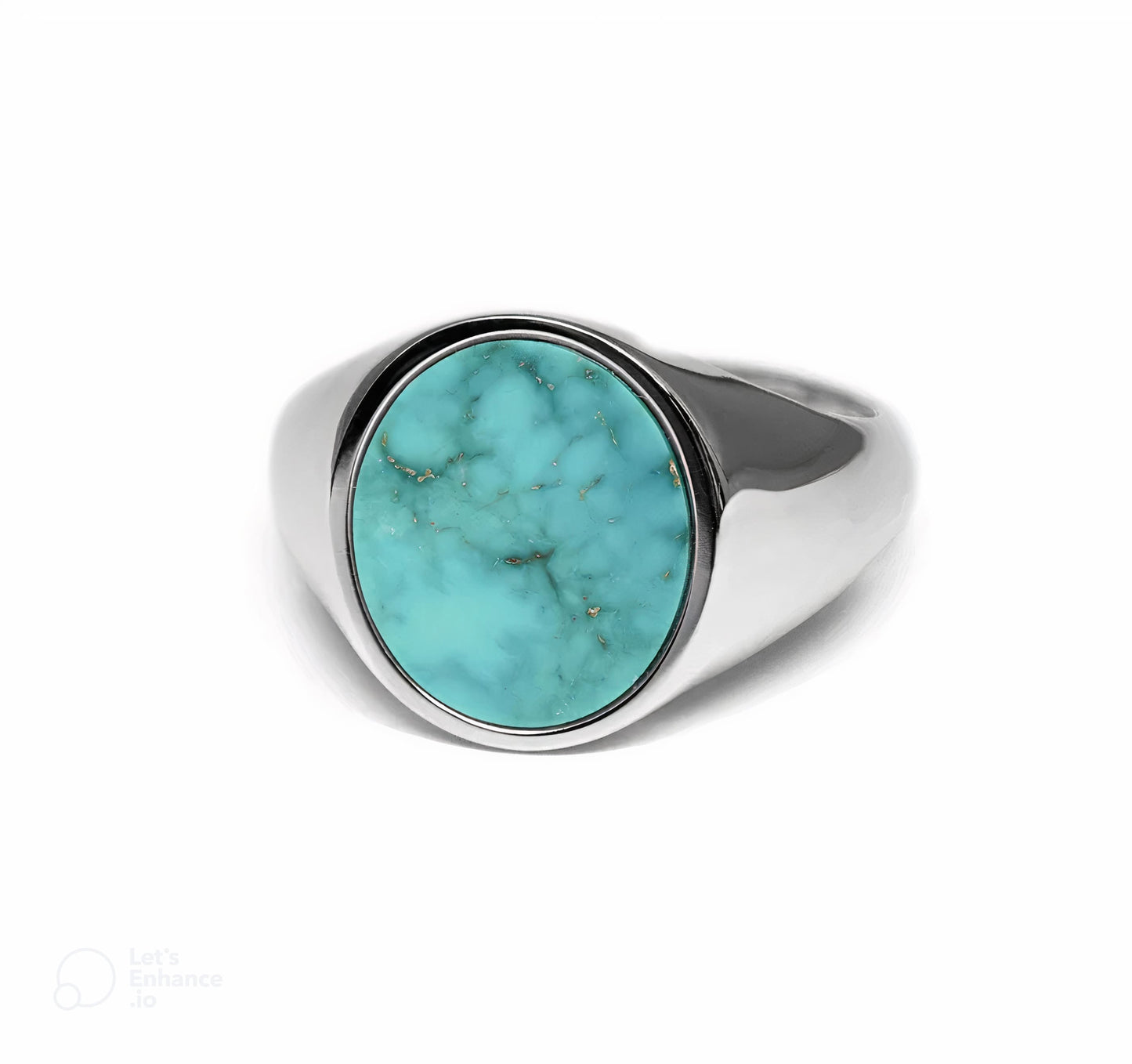 OVAL BLUE TURQUOISE RING - SILVER 925