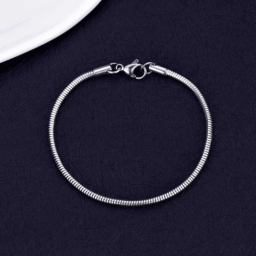 thin steel men bracelet